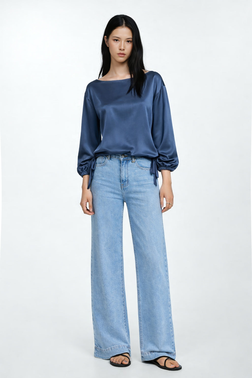 Blusa fluida con coulisse
