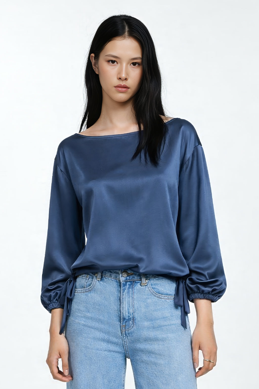 Blusa fluida con coulisse