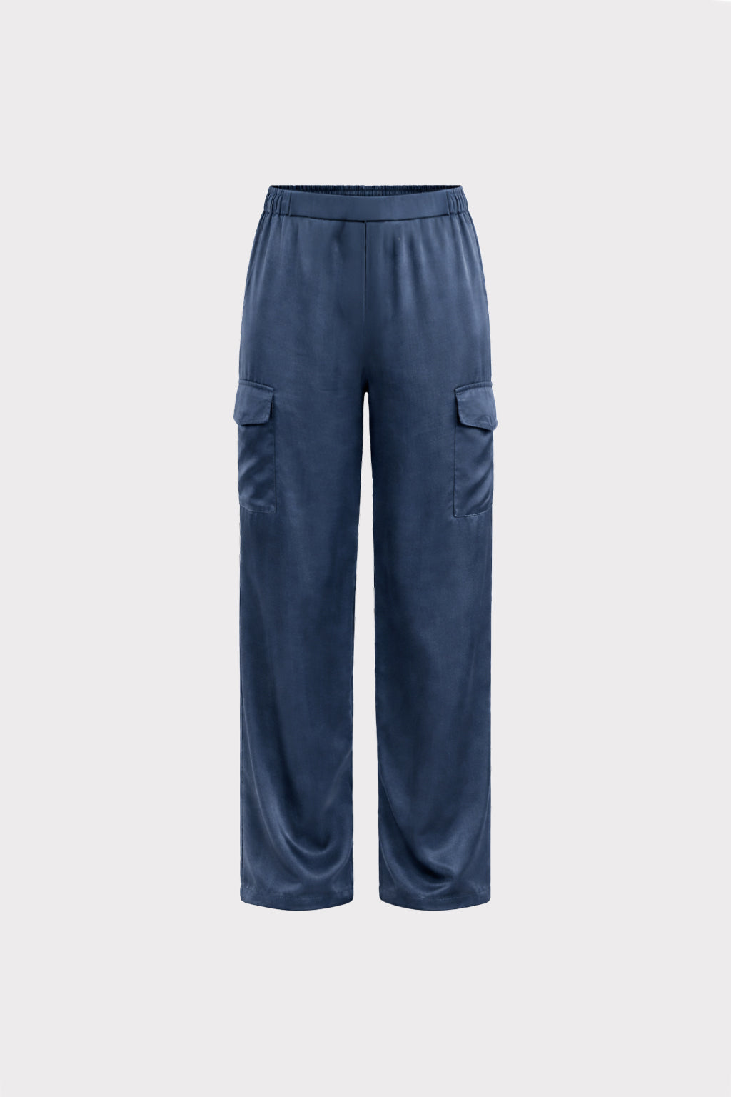 Pantalone satin con tasche