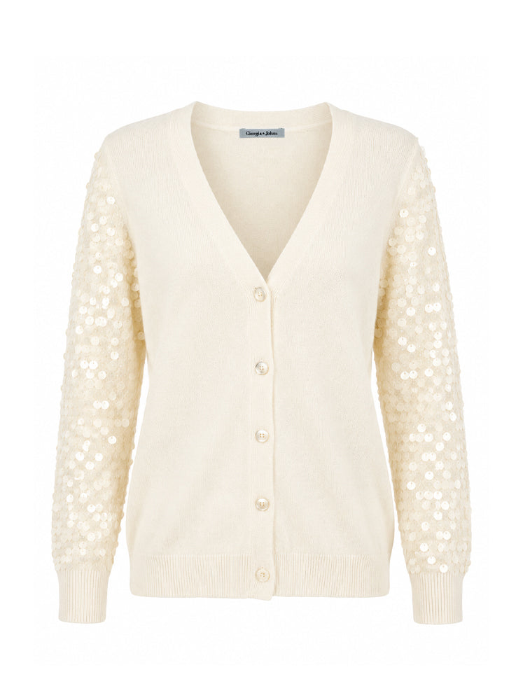 Cardigan maniche paillettes