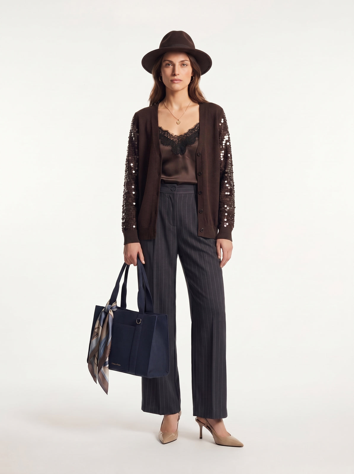 Cardigan maniche paillettes
