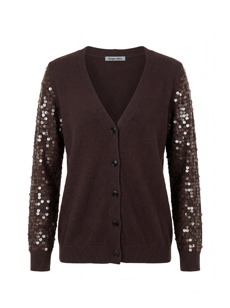 Cardigan maniche paillettes