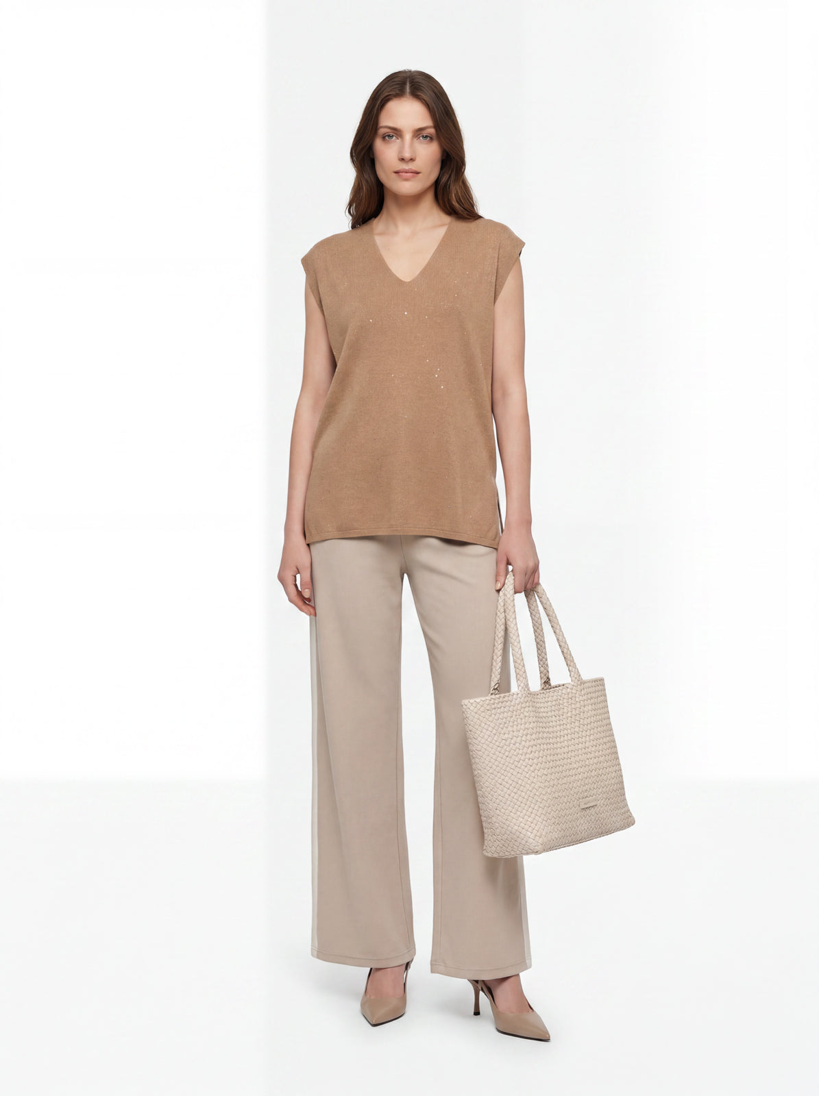 Top in maglia micropaillettes
