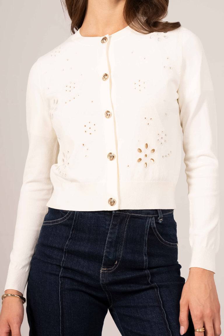 Cardigan con ricami