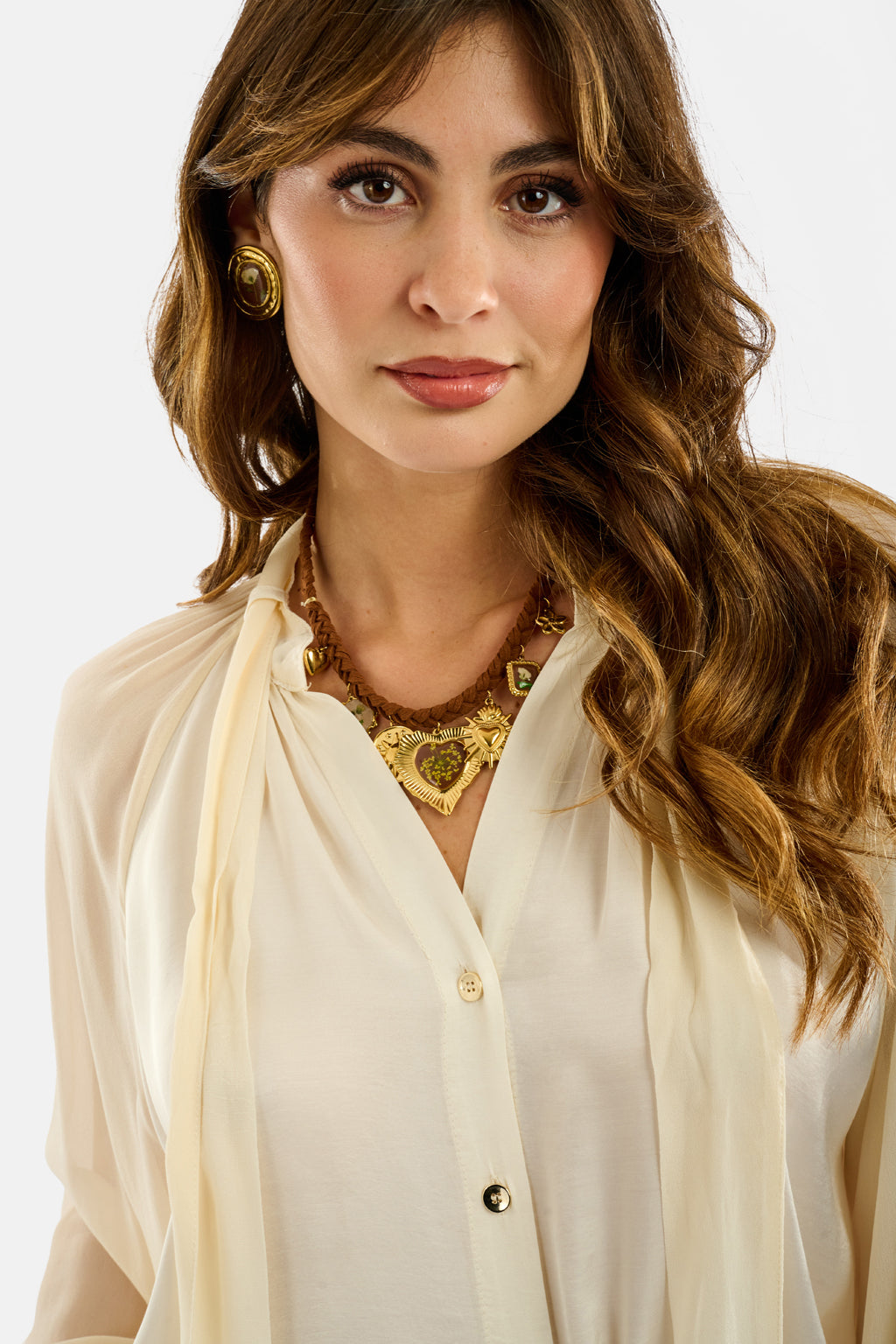 Blusa collo foulard