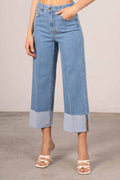 Jeans con piegone