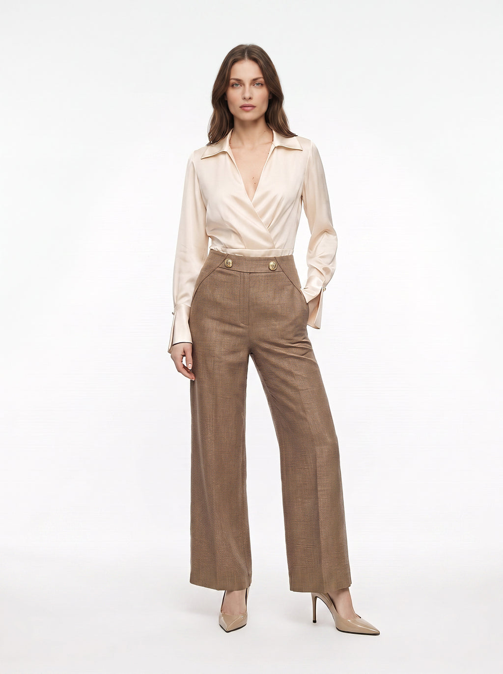 Pantalone retro elastico con bottoni