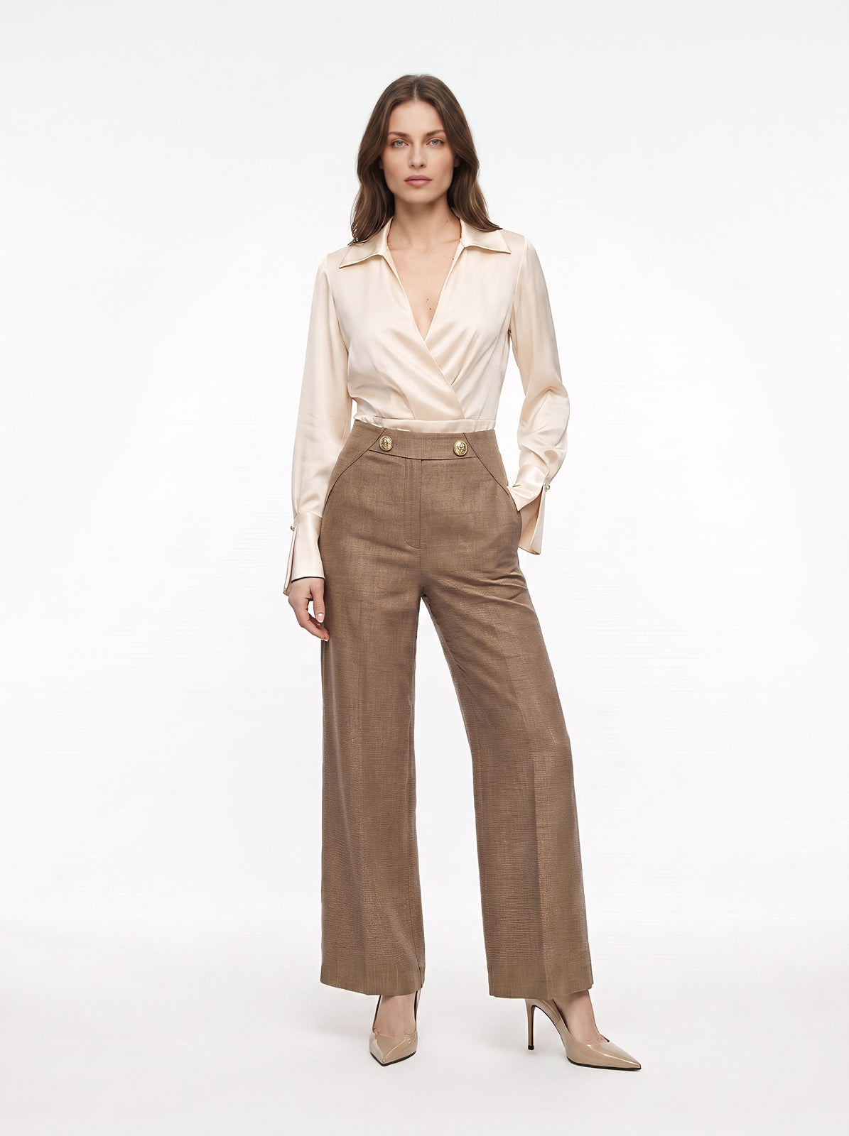 Pantalone retro elastico con bottoni