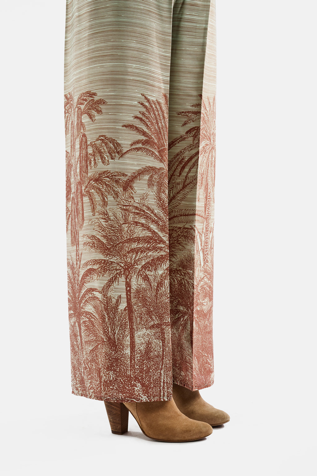 Pantaloni ampi stampa botanica