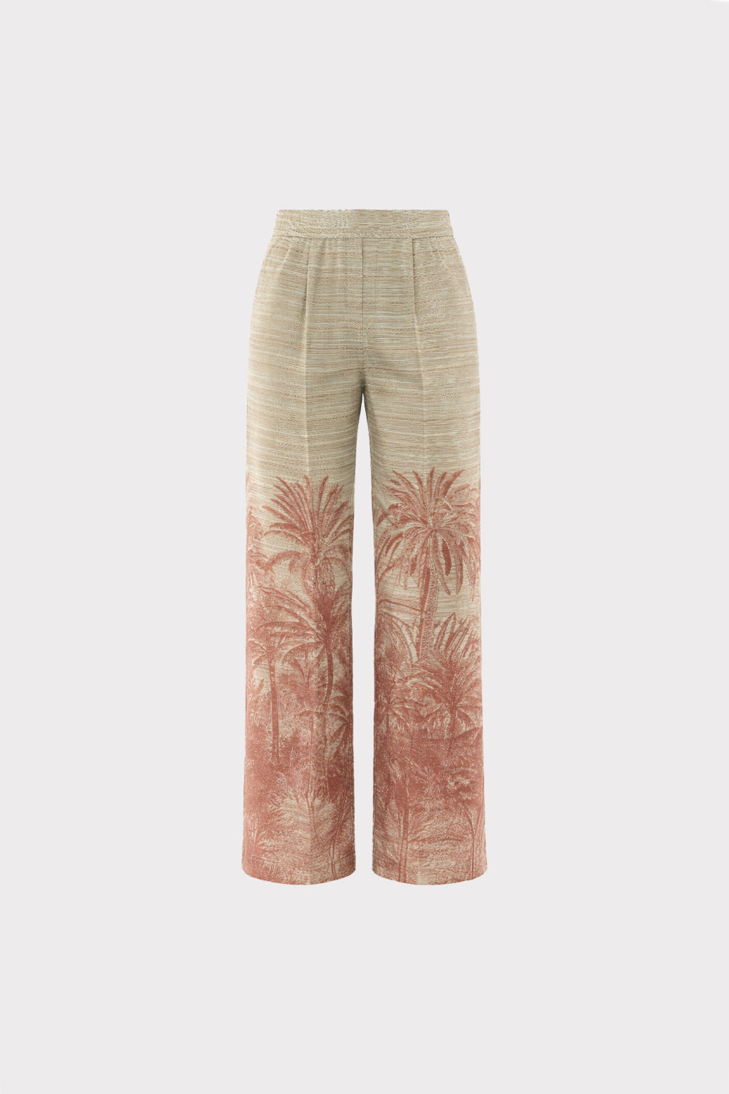 Pantaloni ampi stampa botanica