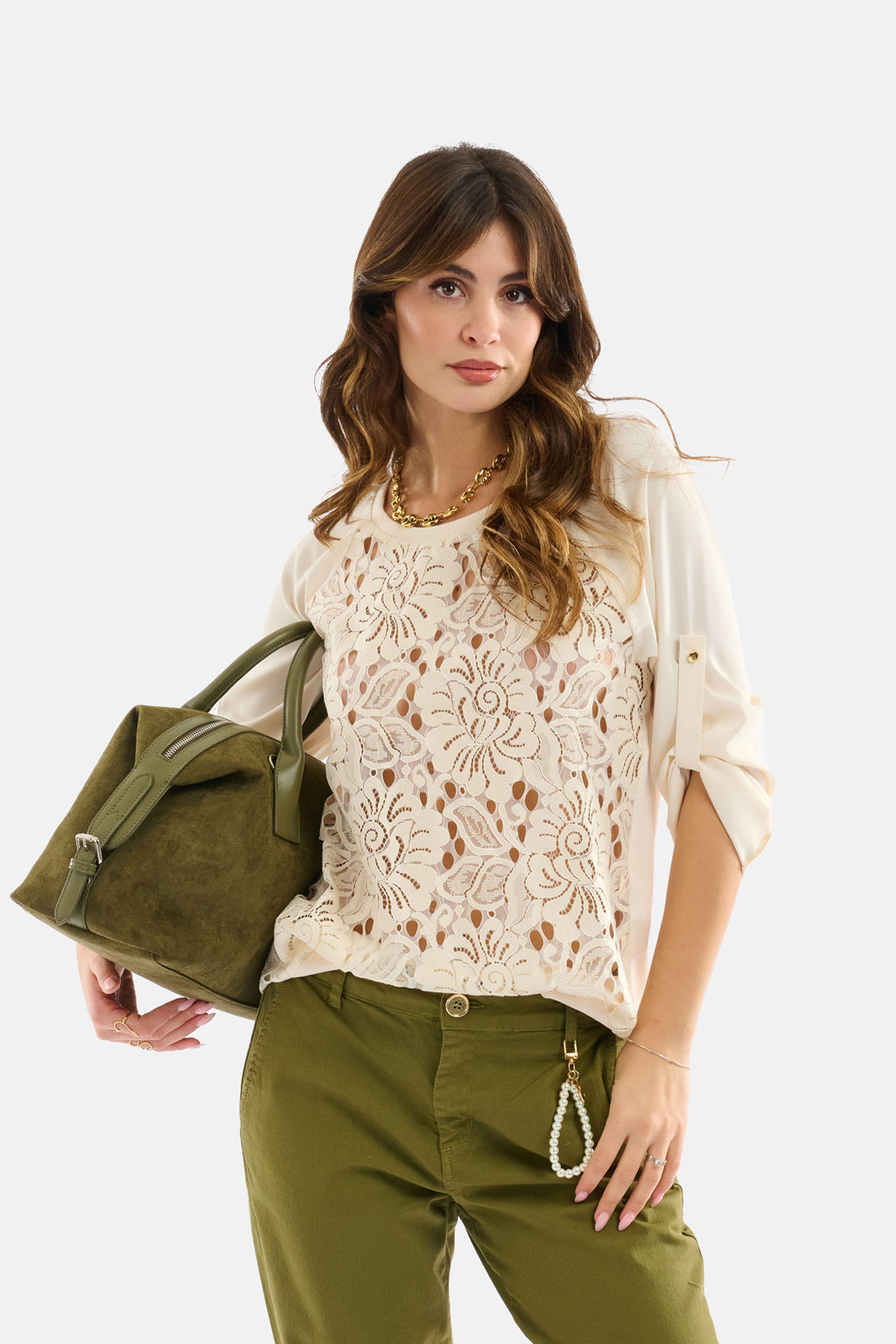 Blusa inserto pizzo