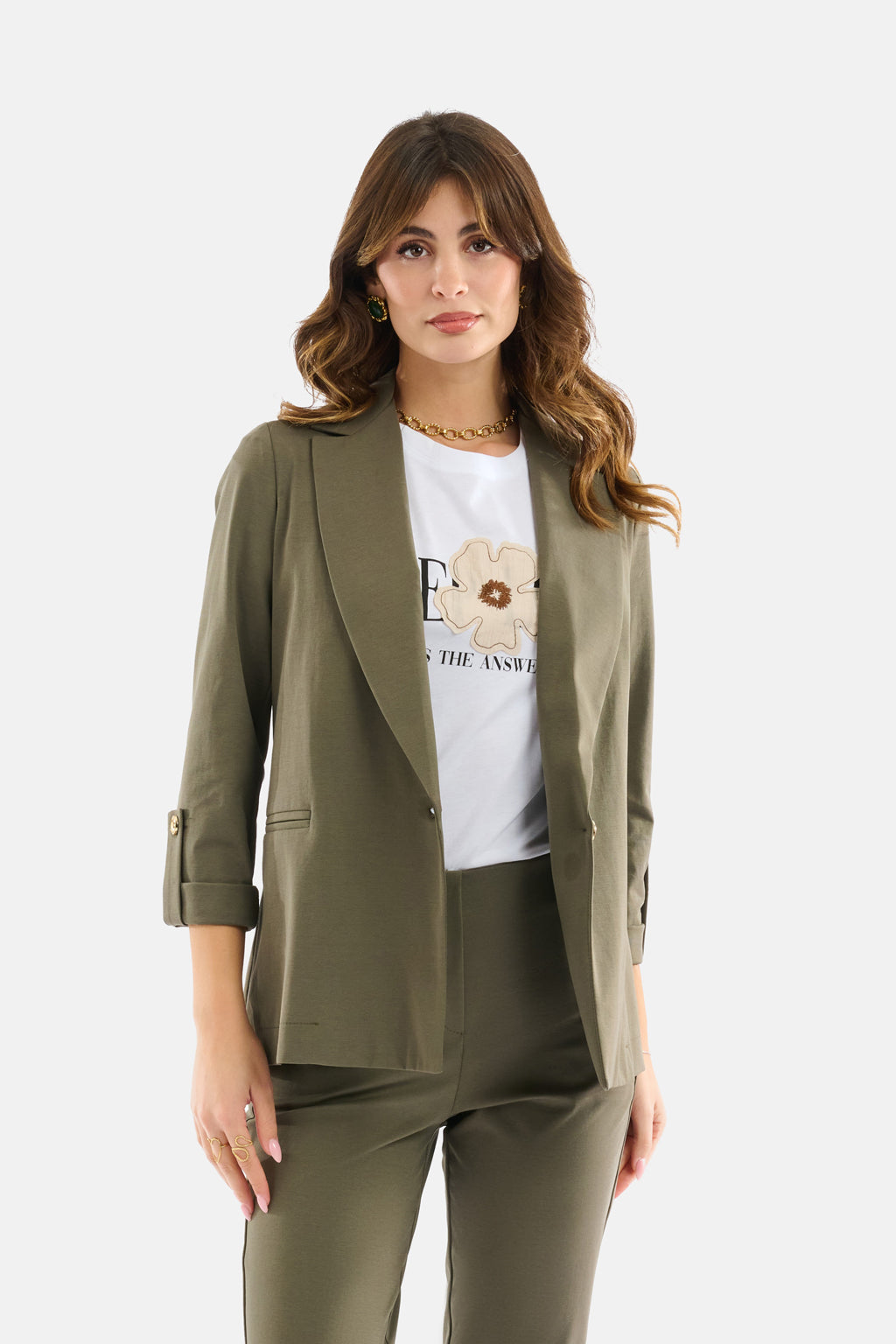 Blazer maniche con risvolto