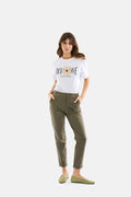 Pantalone basic con risvolto