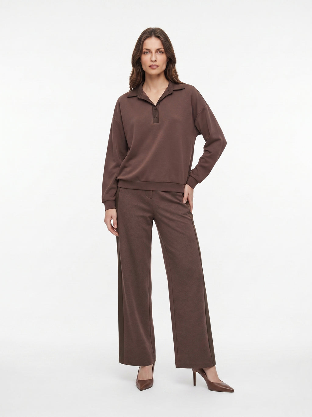 Pantalone modal banda raso
