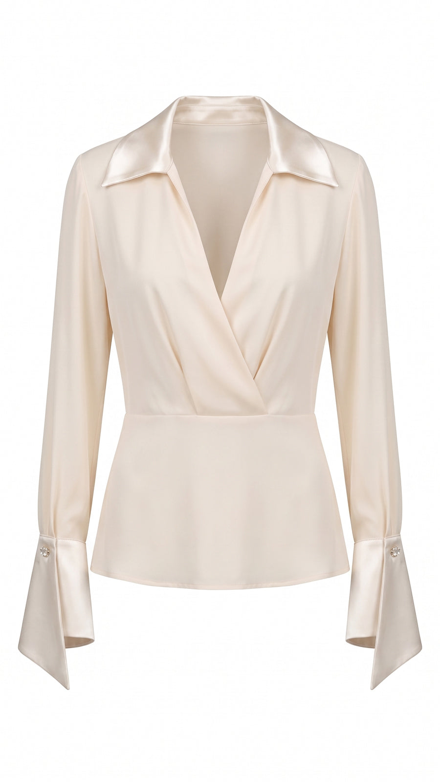 Blusa scollo incrociato e balza