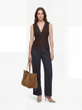 Top scollo V in pizzo