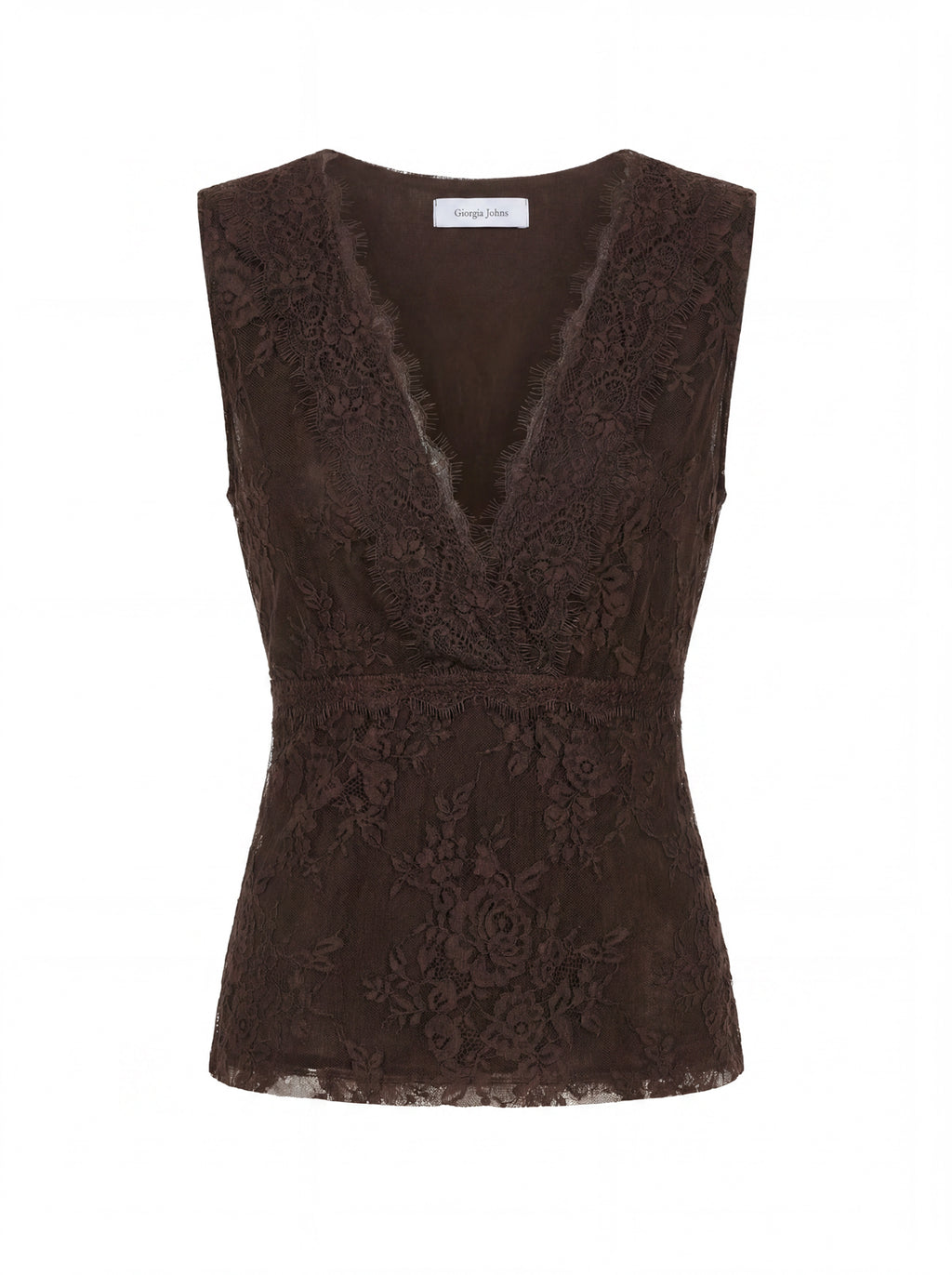 Top scollo V in pizzo