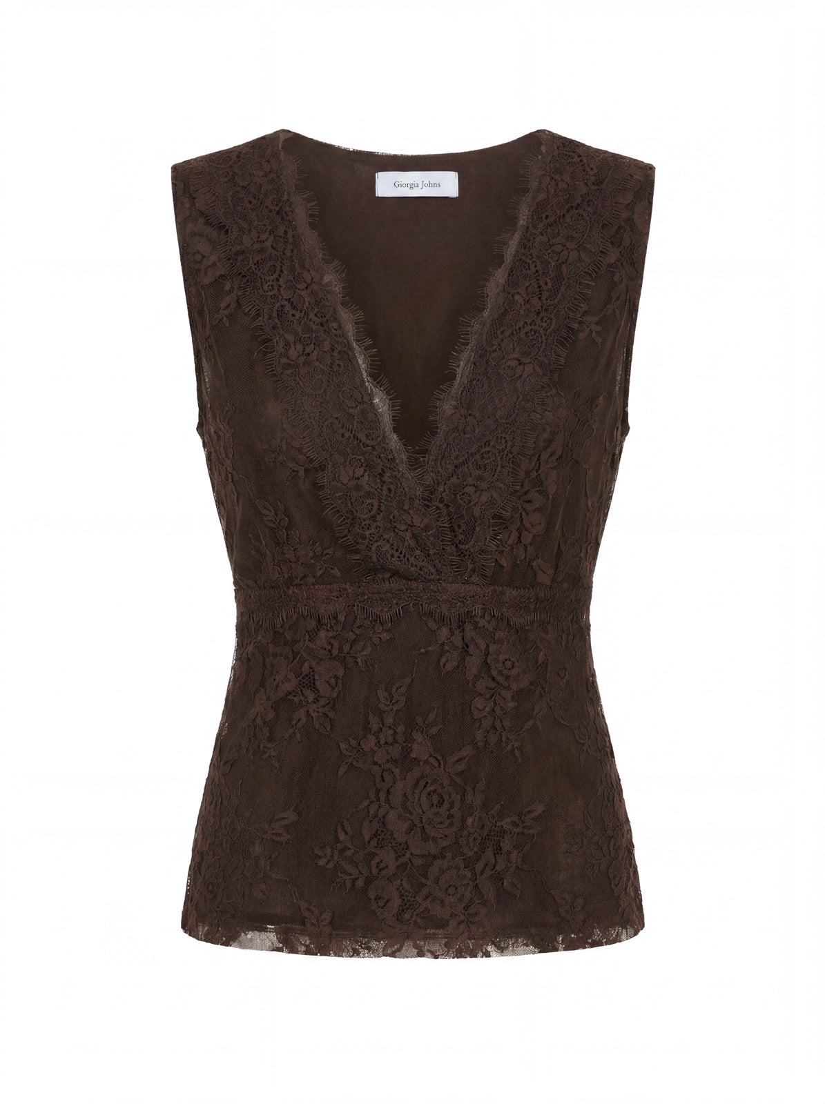 Top scollo V in pizzo