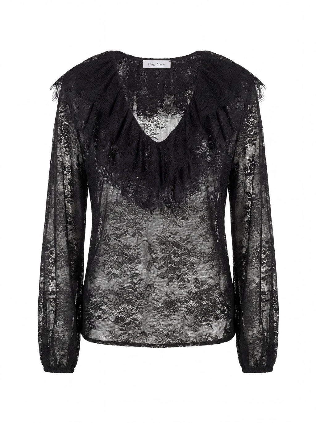 Blusa in pizzo con rouches