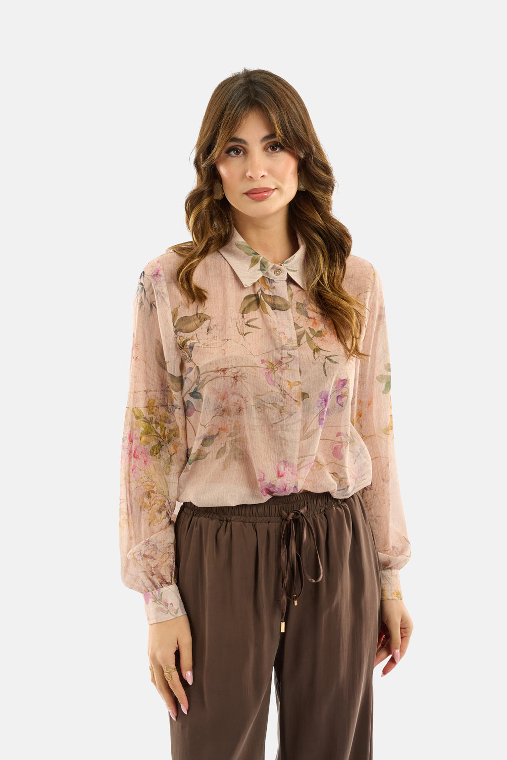 Camicia stampa floreale acquerello
