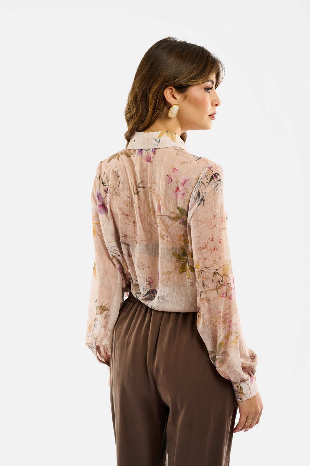 Camicia stampa floreale acquerello