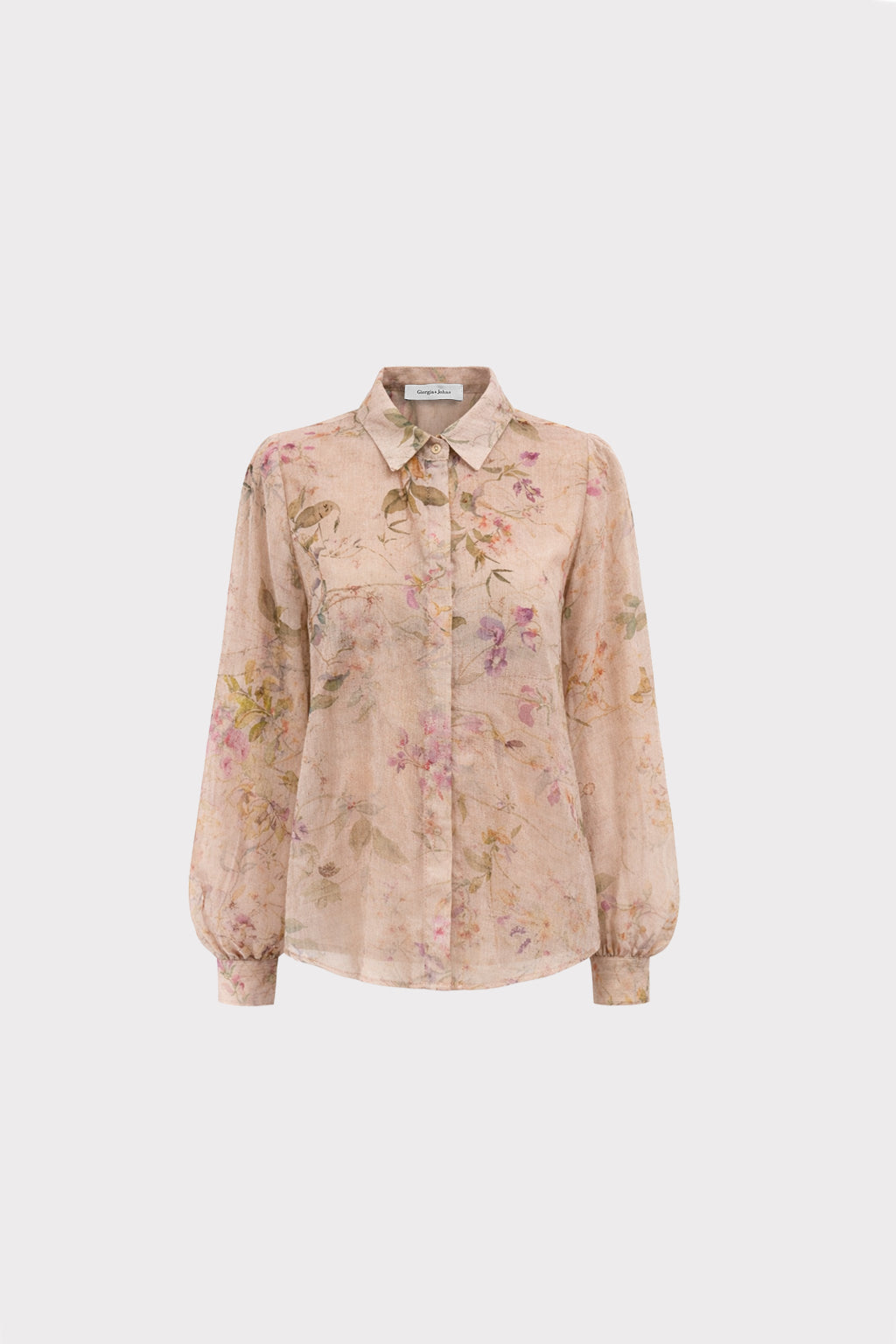 Camicia stampa floreale acquerello