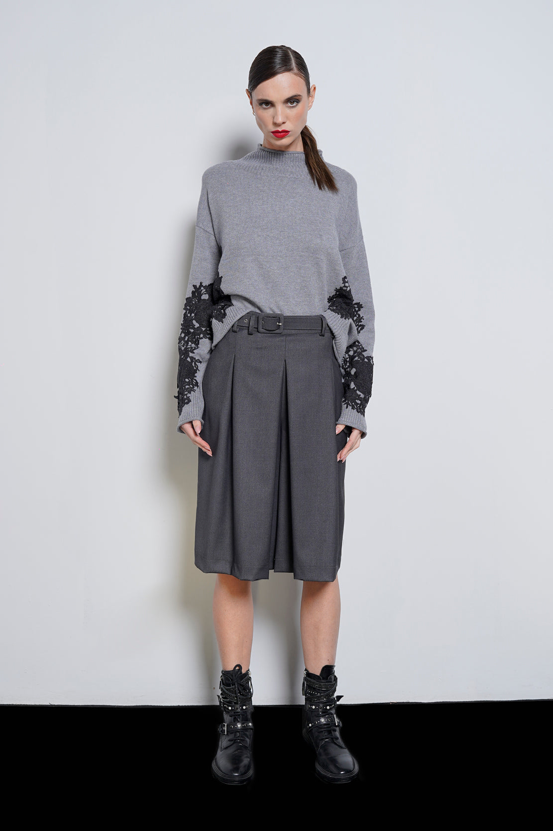 Gonna pantalone cintura rivestita
