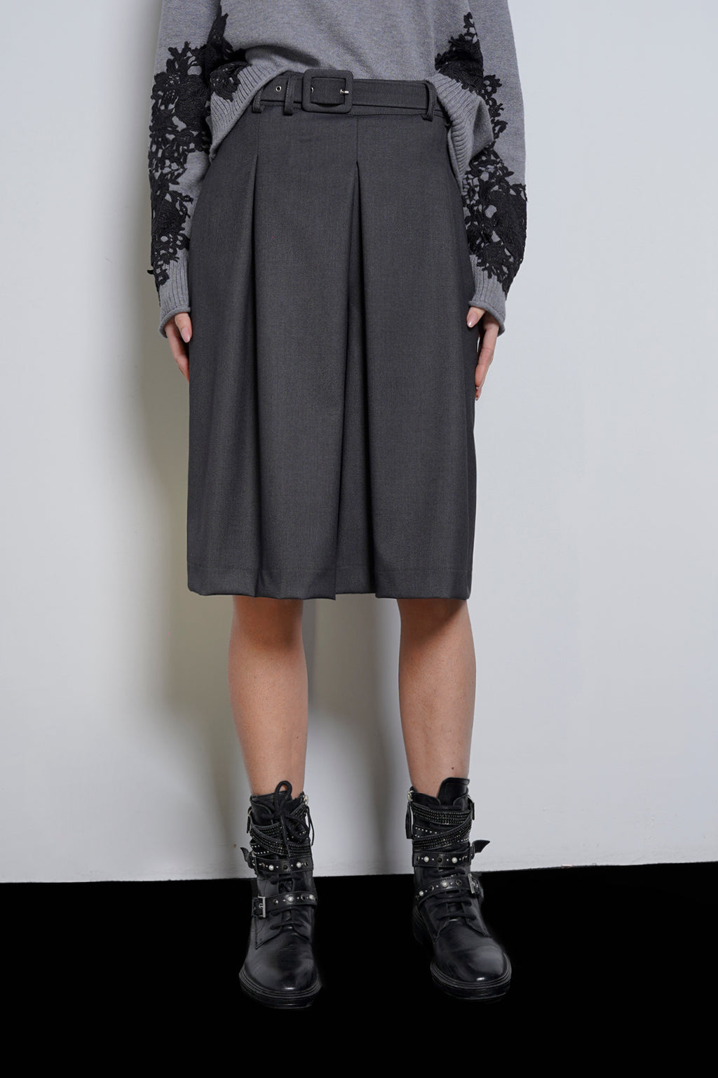 Gonna pantalone cintura rivestita