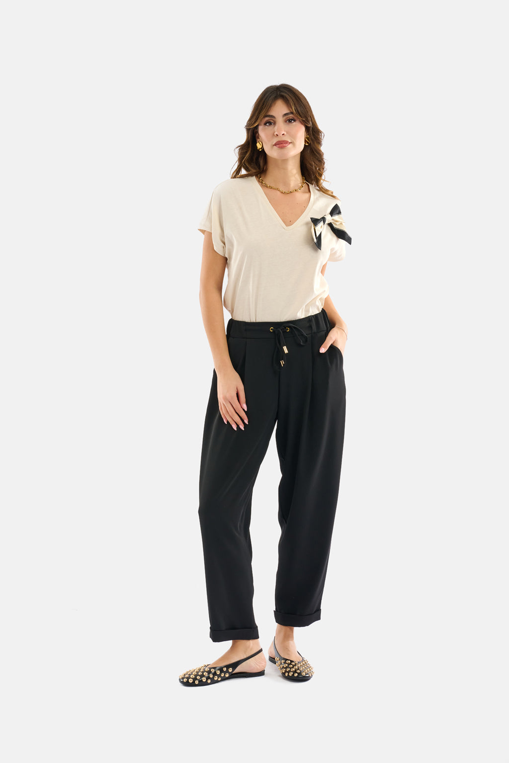 Pantalone con risvolto