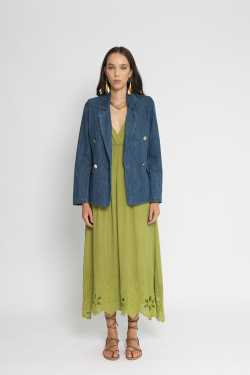 Blazer in denim doppiopetto