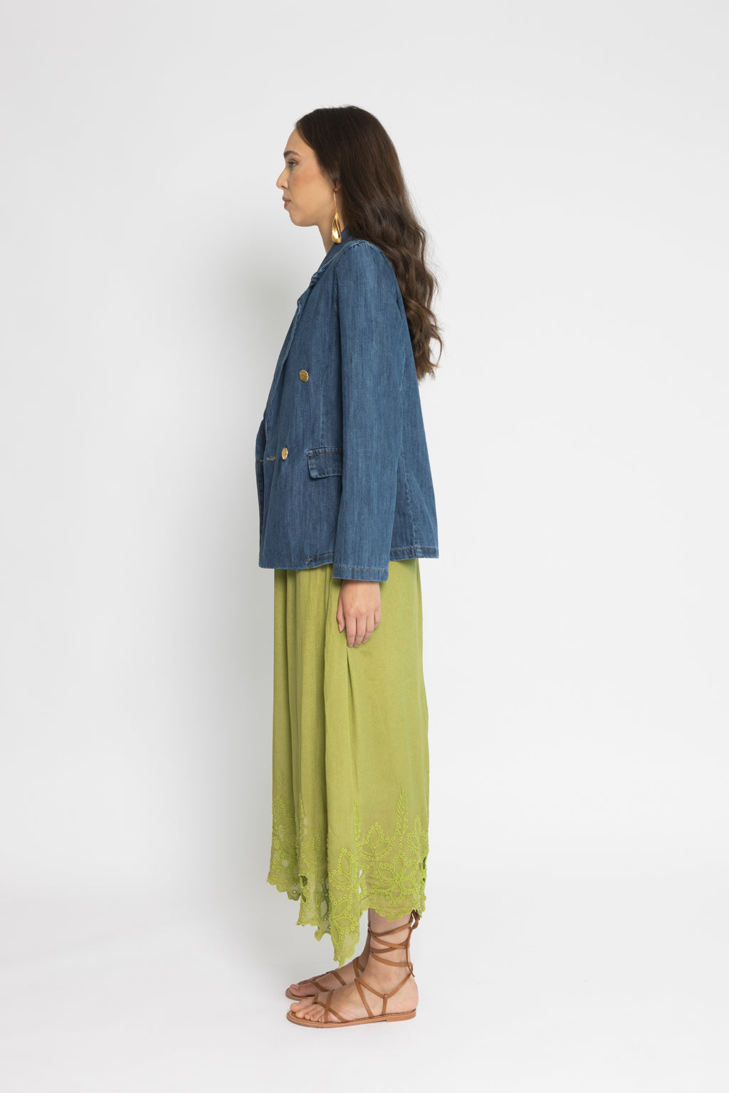 Blazer in denim doppiopetto