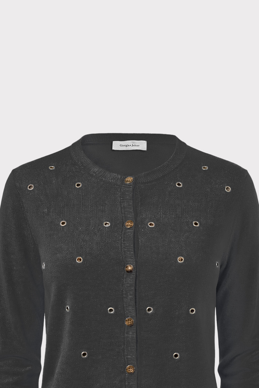 Cardigan con occhielli