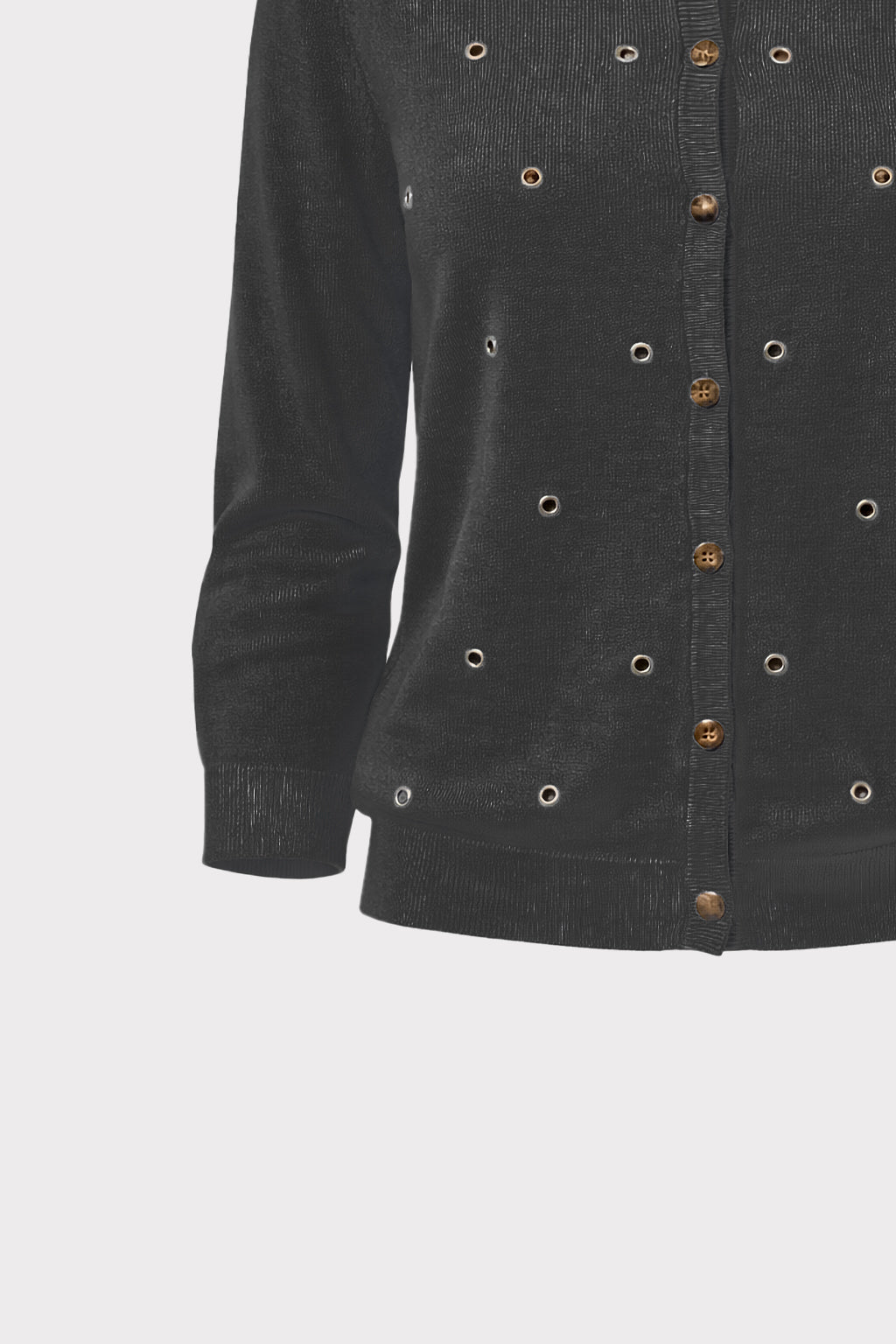 Cardigan con occhielli