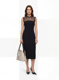 Abito midi inserto pizzo