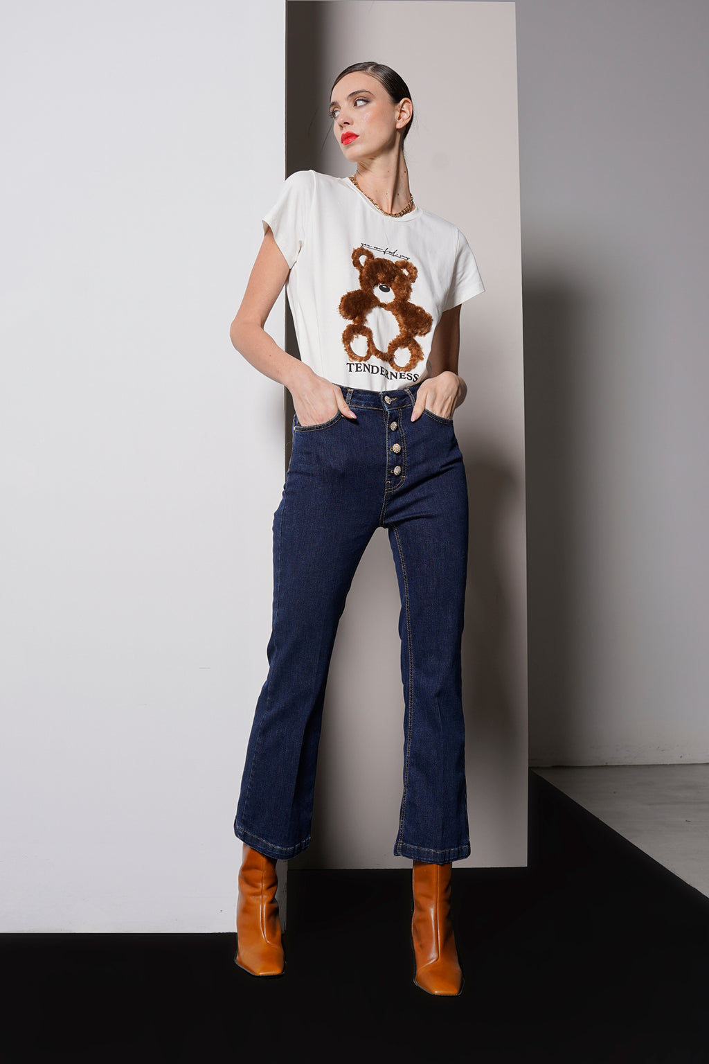 Jeans bottoni gioiello