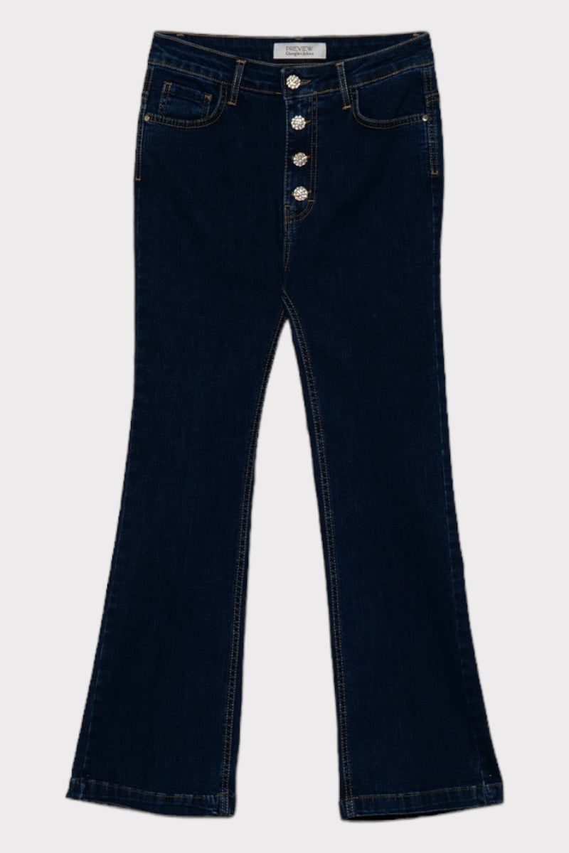 Jeans bottoni gioiello