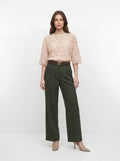 Blusa pizzo inserto costina