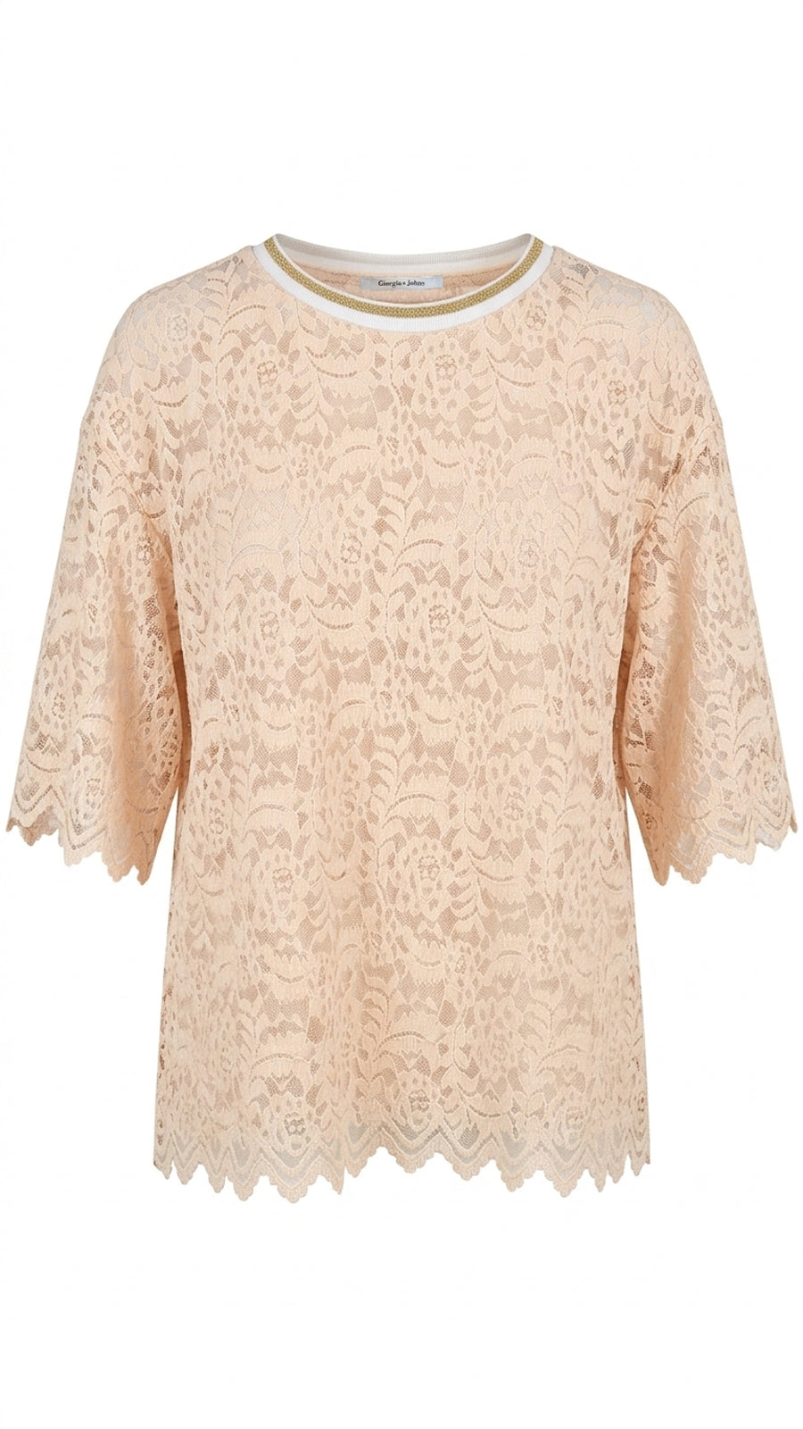 Blusa pizzo inserto costina