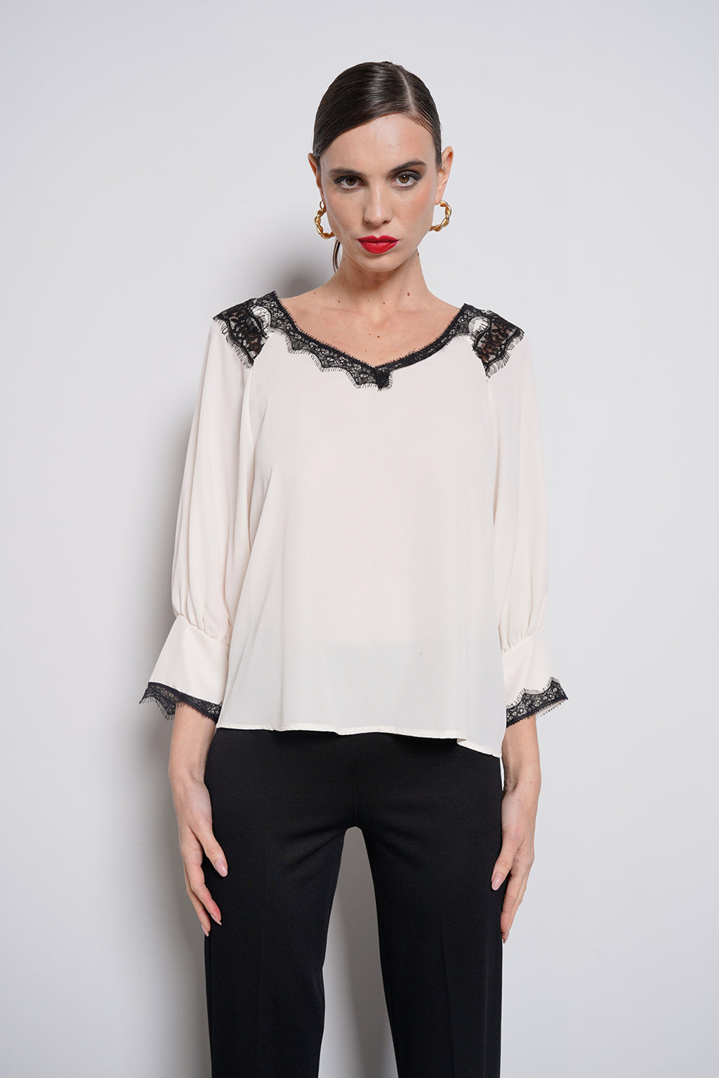 Blusa inserti pizzo