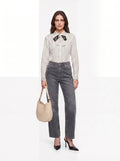 Jeans palazzo con strass