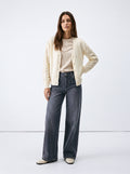 Jeans palazzo con strass