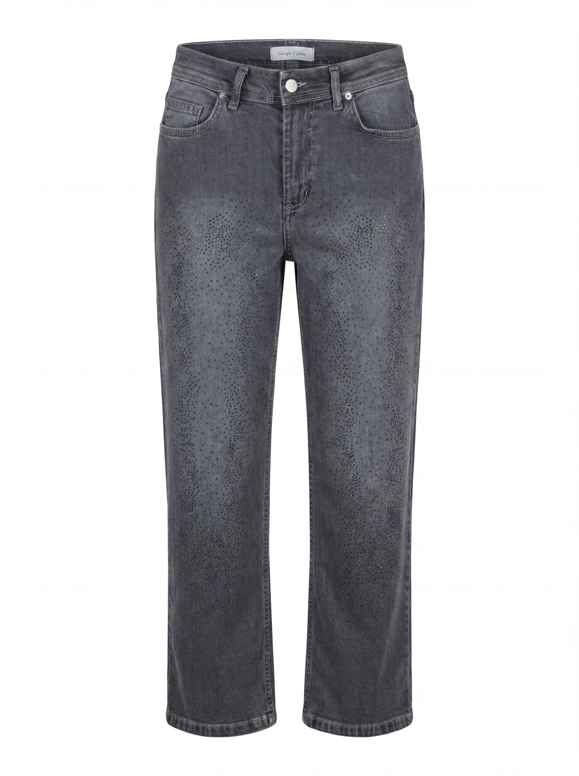 Jeans palazzo con strass