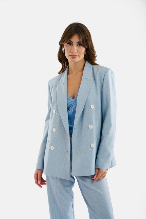 Blazer gessato micropaillettes