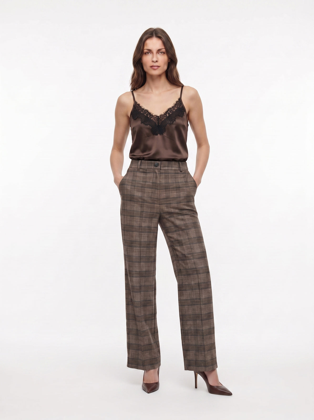 Pantalone dritto quadri