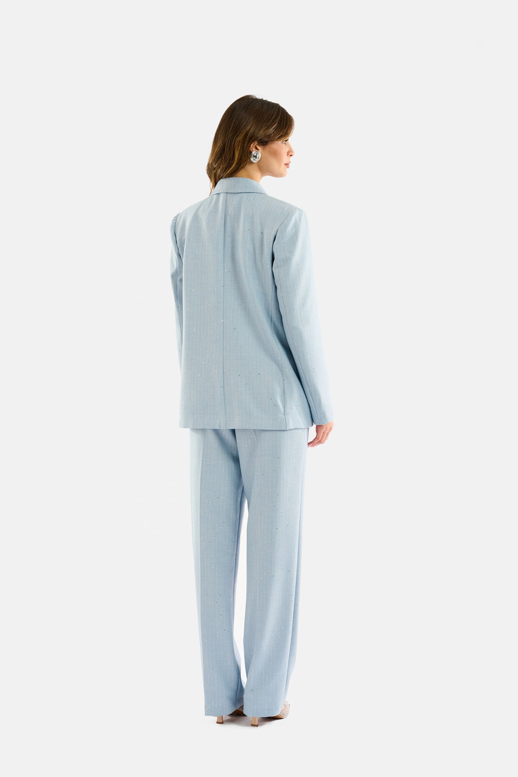 Pantalone gessato micropaillettes