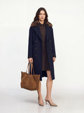Cappotto collo ecopelliccia