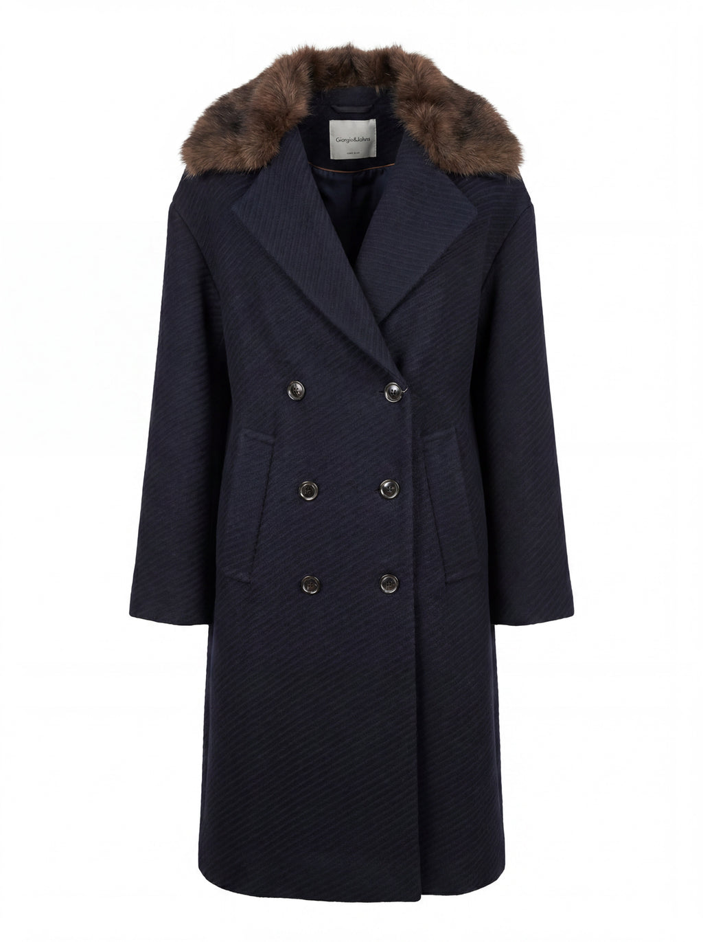 Cappotto collo ecopelliccia