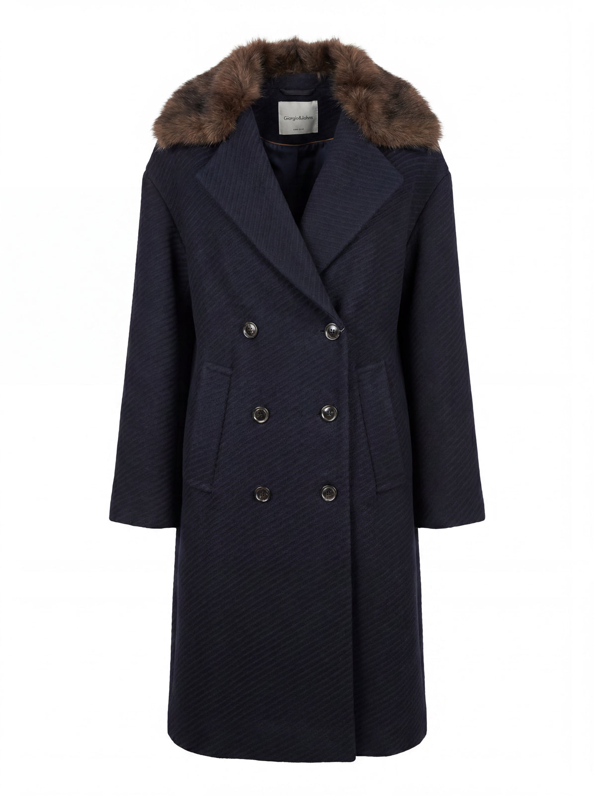 Cappotto collo ecopelliccia