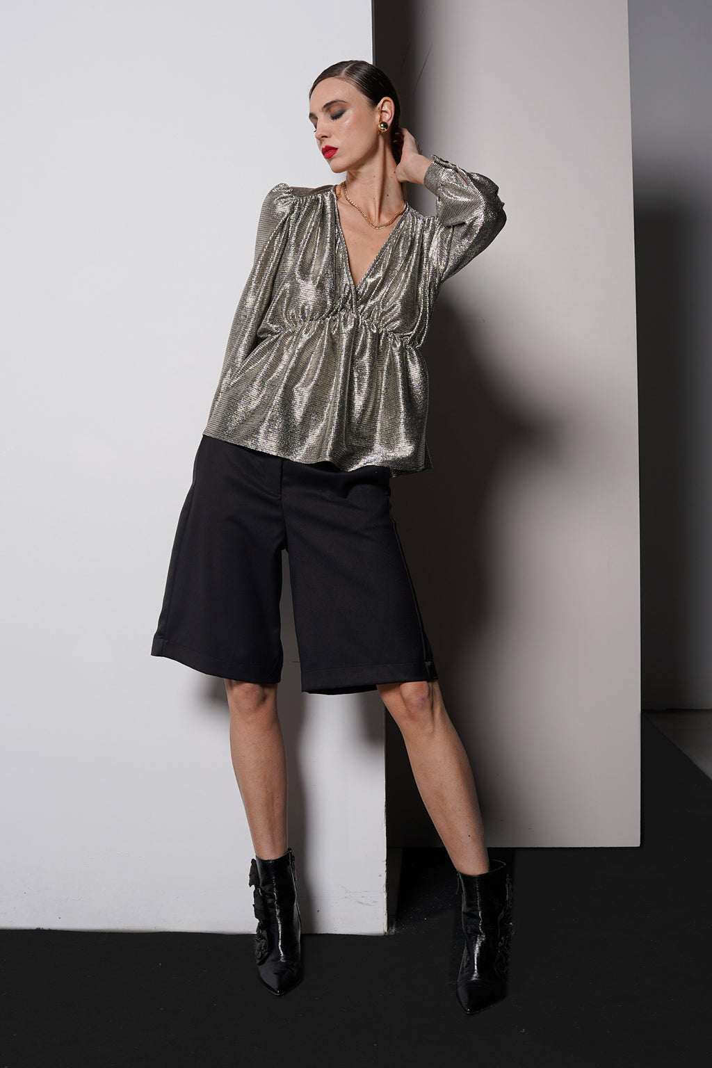 Blusa tessuto laminato