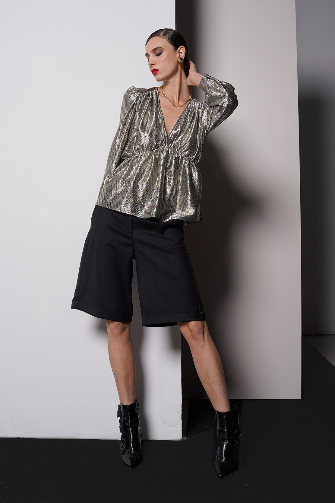 Blusa tessuto laminato